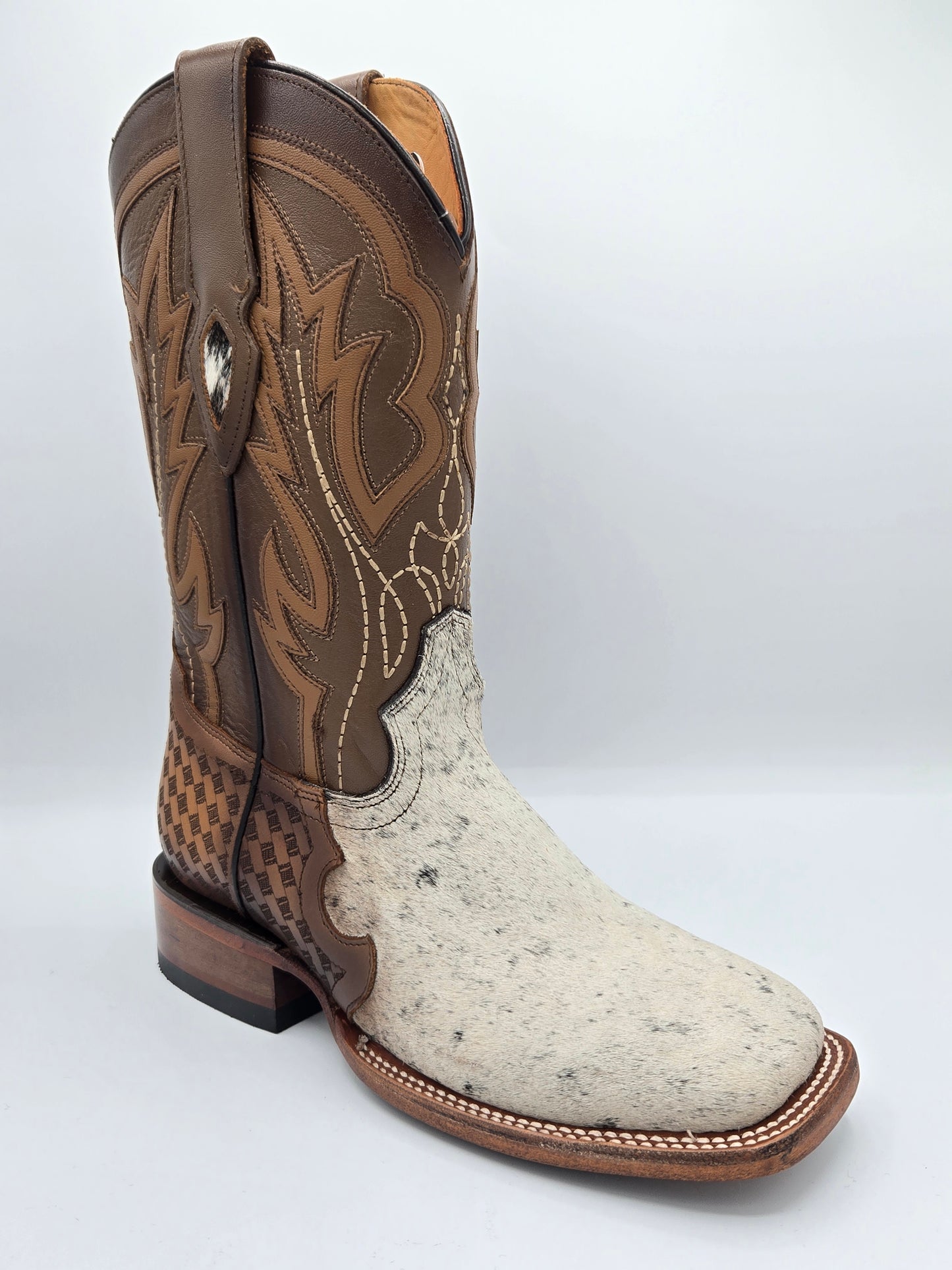 Hooch Mens Cowhide Square Toe Boots