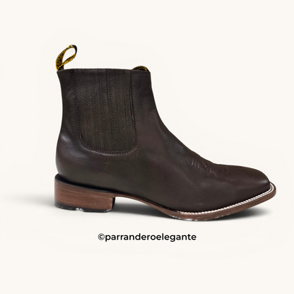 El General Mens Rodeo Leather Ankle Boot Botin - Brown, Tan