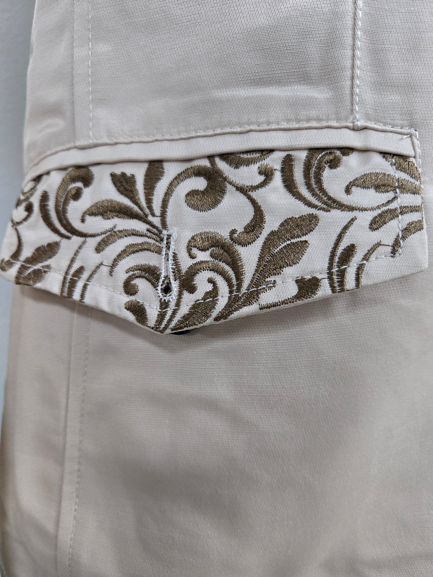 Montero Mens Embroidered Dress Coat - Beige