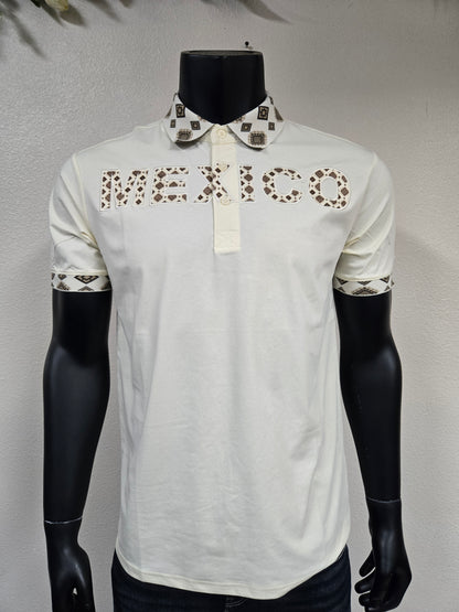 Montero Mens MEXICO Aztec Color Polo Shirt