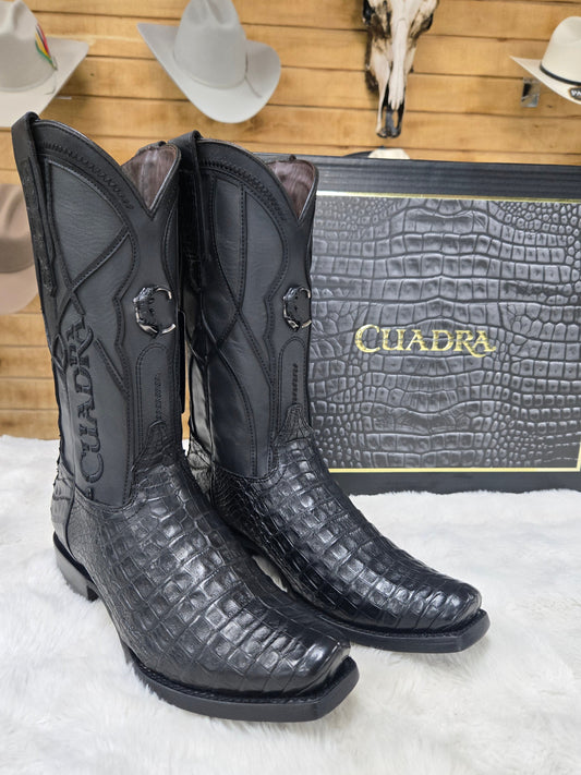 Cuadra Mens Caiman Imagen Snip Toe Boot - Black CC457