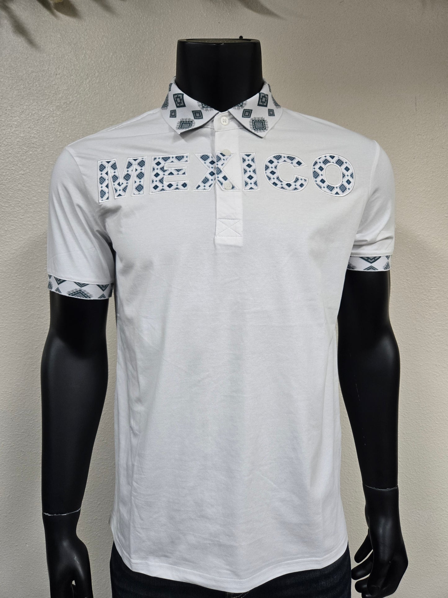 Montero Mens MEXICO Aztec Color Polo Shirt