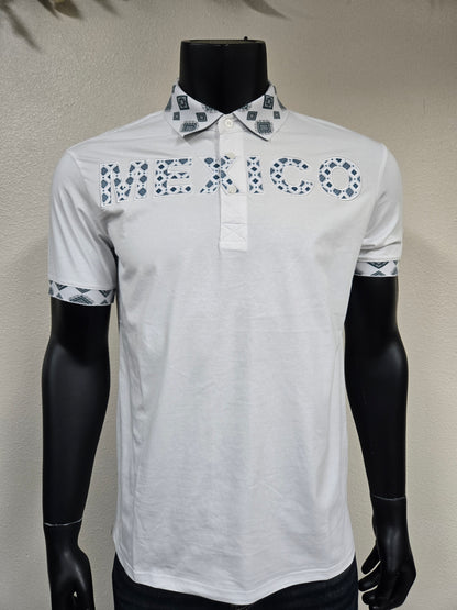 Montero Mens MEXICO Aztec Color Polo Shirt