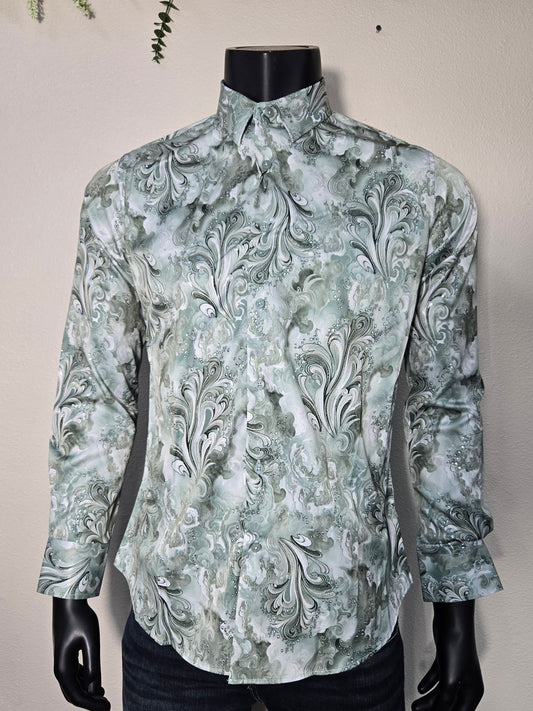 Lamasini Mens Gizmo Long Sleeve Shirt Fresca - Mint