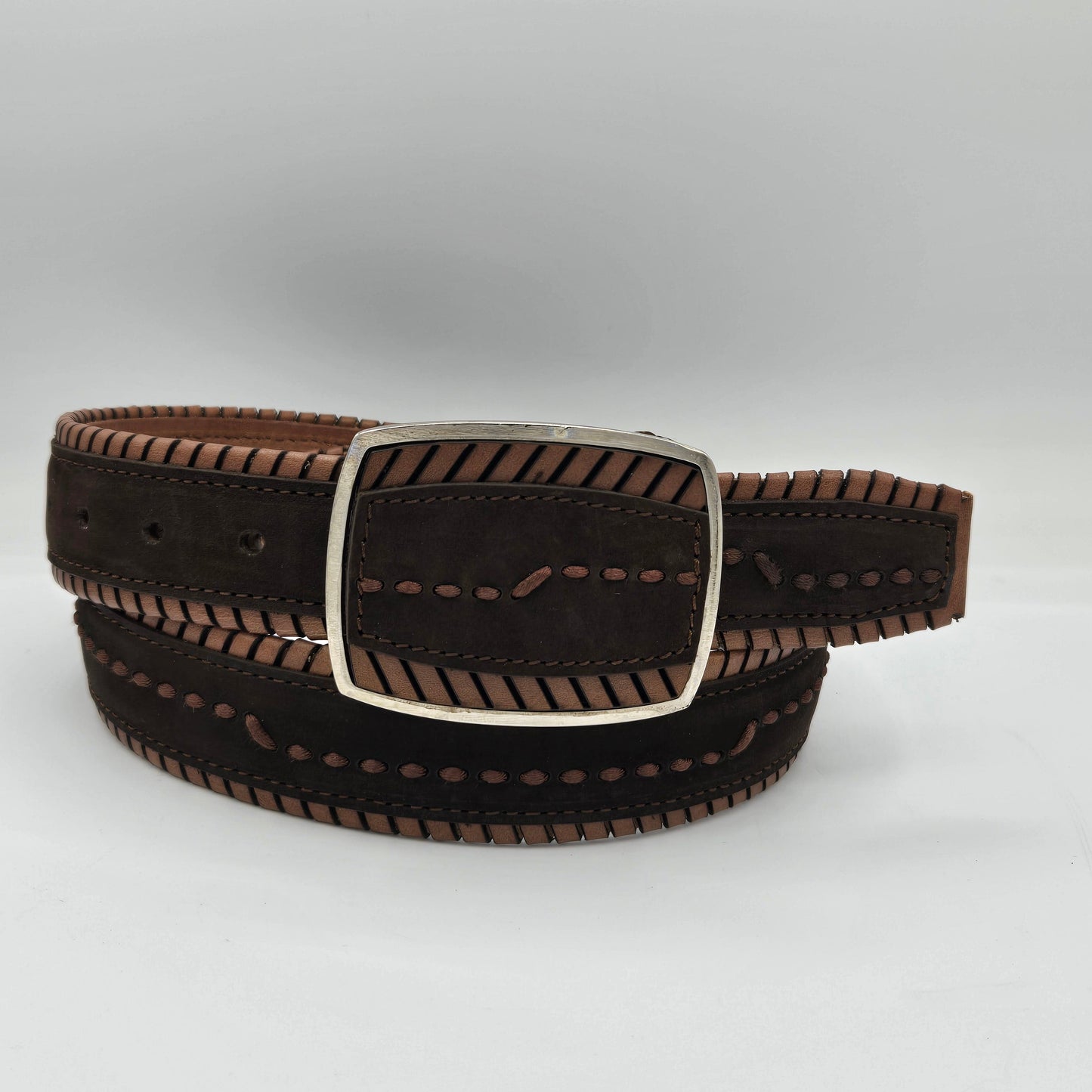 Del Cesar Nobuck Stitch Belt Cinto
