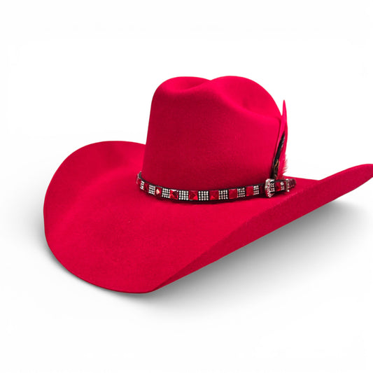 Ruby Roper Wool Felt Texana Hat - Red