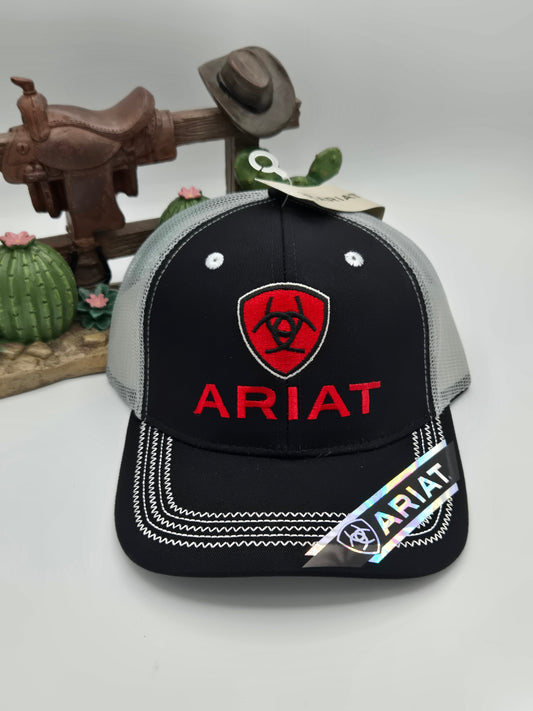 Ariat Shield and Logo Red Trucker Cap Gorra