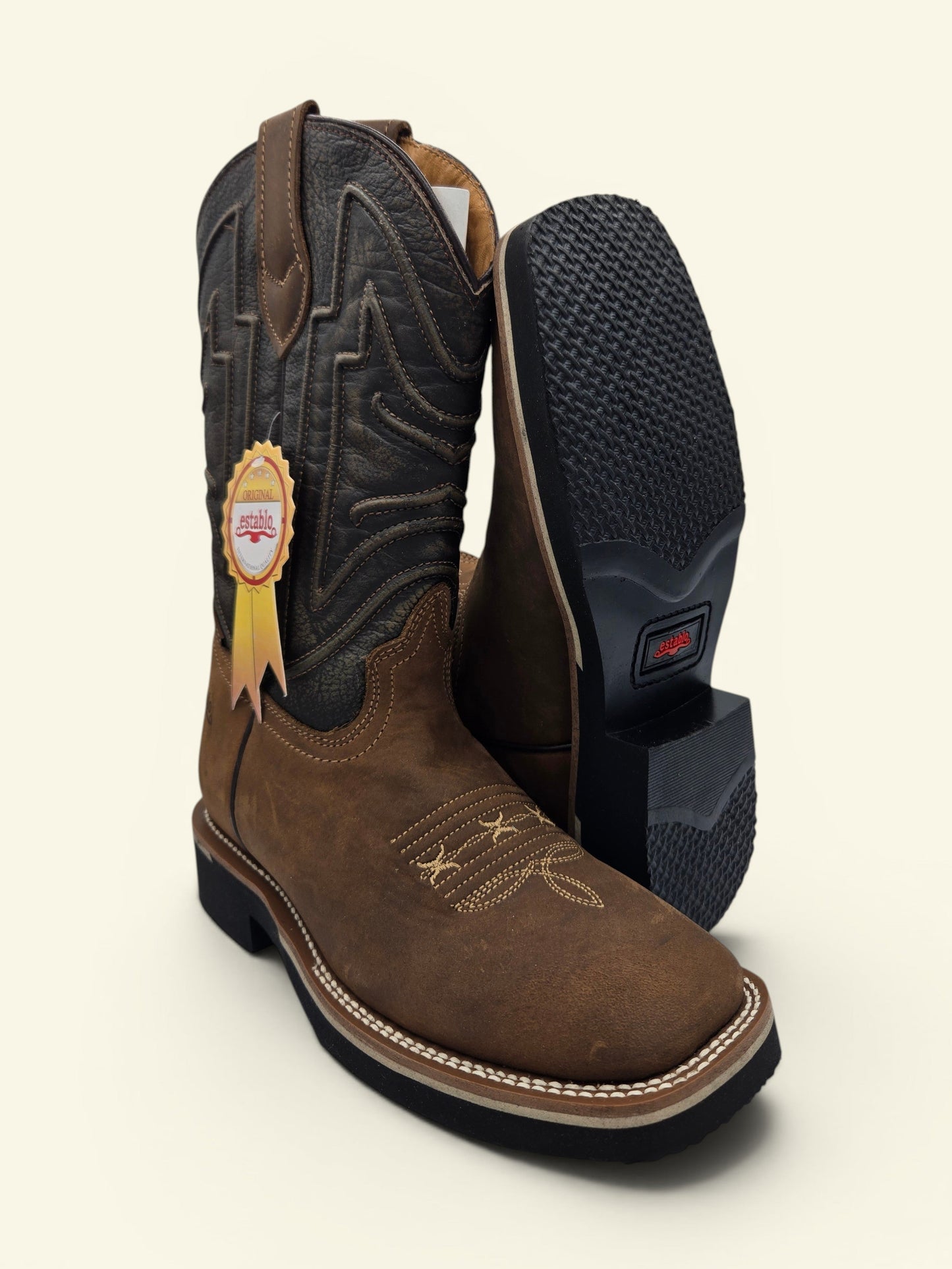 Establo Mens Rodeo Work Boot Bota de Trabajo - Tan Crazy 540