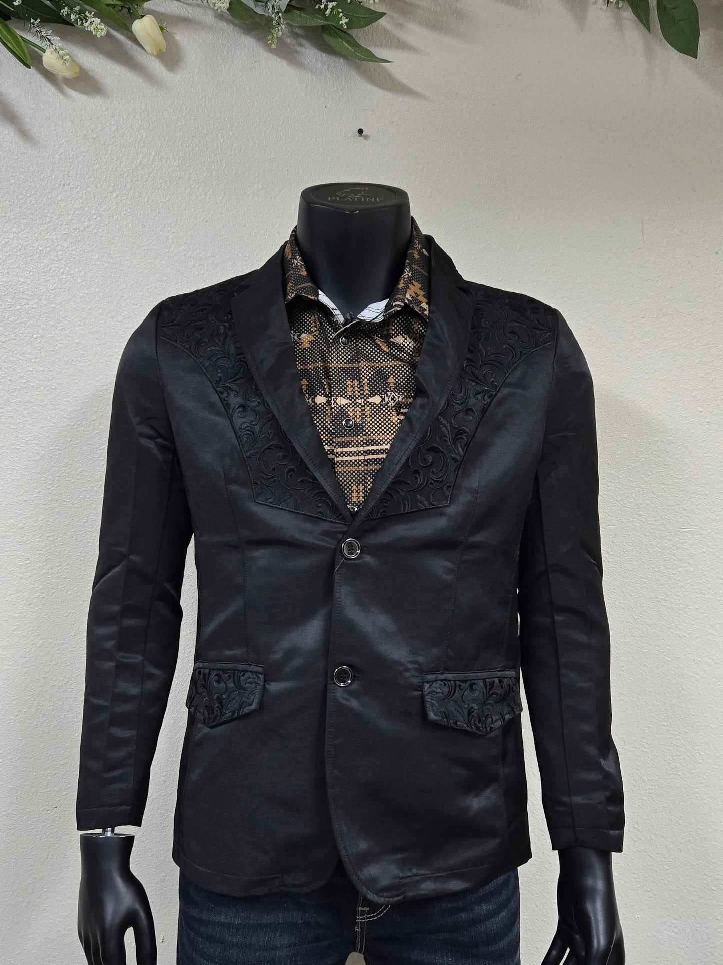 Montero Mens Embroidered Dress Coat