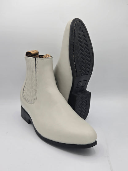 Frayeri Mens Botin Charro Leather Boot - Hueso , Black