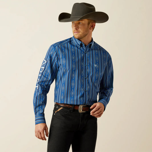 Ariat Mens Team Pace Classic Fit Shirt - Blue/Ligth Blue